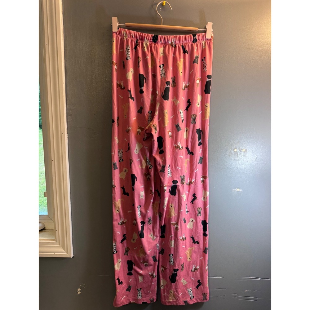 Mia & Tess Pink Dog Print Pajama Pants Womens Medium Lounge Sleepwear